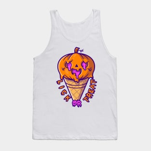 Ice Cream Pumpkin Halloween - Funny Tank Top